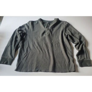 UNTUCKit Shirt Adult M Green Henley Casual‎ Pullover Long Sleeve Thermal Mens
